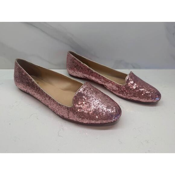 Kate Spade New York Women’s Size 9 Trick Pink Glitter Ballet Flats - Picture 2 of 7